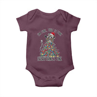 Christmas Racoon Baby Onesie I'm Fine Everything Is Fine Xmas Lights