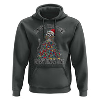 Christmas Racoon Hoodie I'm Fine Everything Is Fine Xmas Lights