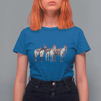 Horse Christmas T Shirt For Women Western Cowboy Cowgirl Howdy Country - Wonder Print Shop