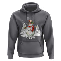Christmas Let It Snow Hoodie Funny Snowman Snowflakes Xmas Tree