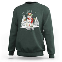 Christmas Let It Snow Sweatshirt Funny Snowman Snowflakes Xmas Tree - Wonder Print Shop