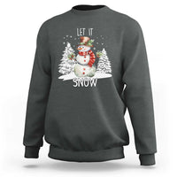 Christmas Let It Snow Sweatshirt Funny Snowman Snowflakes Xmas Tree - Wonder Print Shop