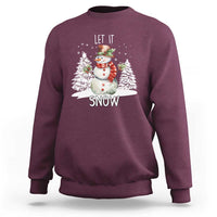 Christmas Let It Snow Sweatshirt Funny Snowman Snowflakes Xmas Tree - Wonder Print Shop