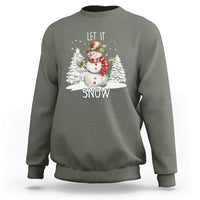 Christmas Let It Snow Sweatshirt Funny Snowman Snowflakes Xmas Tree - Wonder Print Shop