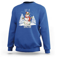 Christmas Let It Snow Sweatshirt Funny Snowman Snowflakes Xmas Tree - Wonder Print Shop