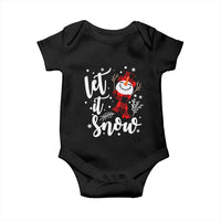 Christmas Let It Snow Baby Onesie Funny Snowman Snowflakes
