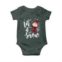 Christmas Let It Snow Baby Onesie Funny Snowman Snowflakes