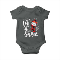 Christmas Let It Snow Baby Onesie Funny Snowman Snowflakes
