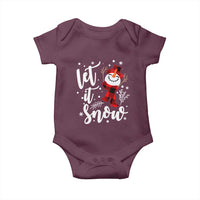 Christmas Let It Snow Baby Onesie Funny Snowman Snowflakes