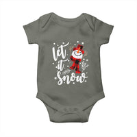 Christmas Let It Snow Baby Onesie Funny Snowman Snowflakes