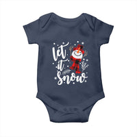 Christmas Let It Snow Baby Onesie Funny Snowman Snowflakes