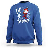 Christmas Let It Snow Sweatshirt Funny Snowman Snowflakes - Wonder Print Shop