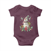 Christmas Snowman Baby Onesie Retro Winter Holiday Gift For Her