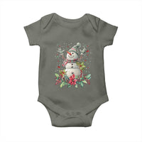 Christmas Snowman Baby Onesie Retro Winter Holiday Gift For Her