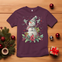 Christmas Snowman T Shirt Retro Winter Holiday Gift For Her - Wonder Print Shop