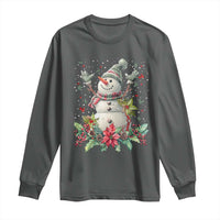Christmas Snowman Long Sleeve Shirt Retro Winter Holiday Gift For Her