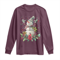 Christmas Snowman Long Sleeve Shirt Retro Winter Holiday Gift For Her