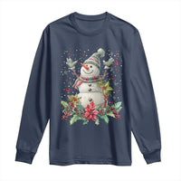Christmas Snowman Long Sleeve Shirt Retro Winter Holiday Gift For Her