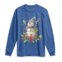 Christmas Snowman Long Sleeve Shirt Retro Winter Holiday Gift For Her