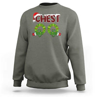 Christmas Couples Sweatshirt Chest Nuts Funny Couples Matching Chestnuts - Wonder Print Shop