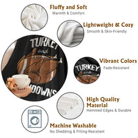 Funny Thanksgiving Throw Blanket Turkey and Touchdowns Football Season - Wonder Print Shop