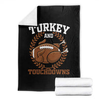 Thanksgiving Turkey And Touchdowns Football Season Throw Blanket Game Day Outfits American Football Player Gift - Wonder Print Shop