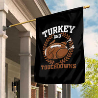Thanksgiving Turkey And Touchdowns Football Season Garden Flag Game Day Outfits American Football Player Gift - Wonder Print Shop