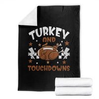 Thanksgiving Turkey And Touchdowns Football Season Throw Blanket Game Day - Wonder Print Shop