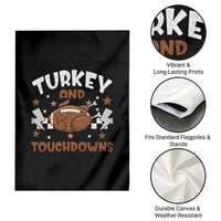 Thanksgiving Turkey And Touchdowns Football Season Garden Flag Game Day - Wonder Print Shop
