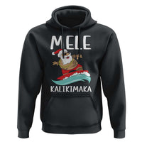 Hawaiian Christmas Hoodie Mele Kalikimaka Hawaii Surfing Santa Tropical Beach