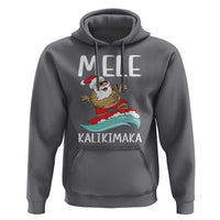 Hawaiian Christmas Hoodie Mele Kalikimaka Hawaii Surfing Santa Tropical Beach