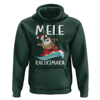 Hawaiian Christmas Hoodie Mele Kalikimaka Hawaii Surfing Santa Tropical Beach