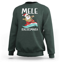 Hawaiian Christmas Sweatshirt Mele Kalikimaka Hawaii Surfing Santa Tropical Beach - Wonder Print Shop