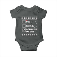 Funny Christmas Santa Baby Onesie Nice Naughty Insufficient Evidence Xmas List