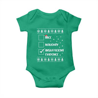 Funny Christmas Santa Baby Onesie Nice Naughty Insufficient Evidence Xmas List