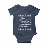 Funny Christmas Santa Baby Onesie Nice Naughty Insufficient Evidence Xmas List