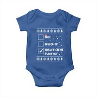 Funny Christmas Santa Baby Onesie Nice Naughty Insufficient Evidence Xmas List