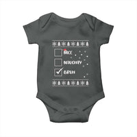 Funny Christmas Santa Baby Onesie Nice Naughty Bruh Xmas List
