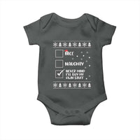 Funny Christmas Santa Baby Onesie Nice Naughty Never Mind I'll Buy My Own Stuff Xmas List