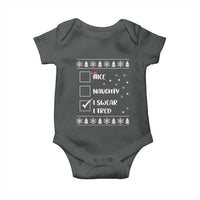 Funny Christmas Santa Baby Onesie Nice Naughty I Swear I Tried Xmas List