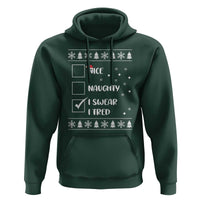 Funny Christmas Xmas Hoodie Nice Naughty I Swear I Tried Xmas List
