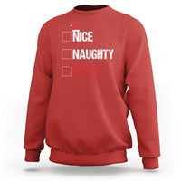 Christmas Santa Sweatshirt Nice Naughty Bruh Xmas List - Wonder Print Shop