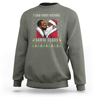 Funny Dirty Christmas Sweatshirt I Saw Diddy Kissing Santa Claus Ugly Xmas Sweater - Wonder Print Shop