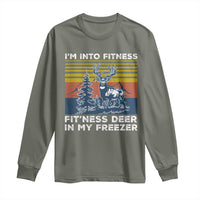 Hunting Long Sleeve Shirt I'm Into Fitness Fit'ness Deer In My Freezer Gift for Hunter