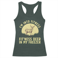 Hunting Racerback Tank Top I'm Into Fitness Fit'ness Deer In My Freezer Deer Hunter