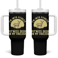 Hunting Tumbler With Handle I'm Into Fitness Fit'ness Deer In My Freezer Deer Hunter