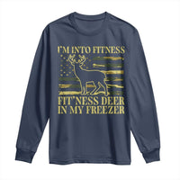 Hunting Long Sleeve Shirt I'm Into Fitness Fit'ness Deer In My Freezer Camo Flag