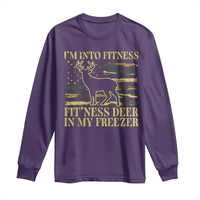 Hunting Long Sleeve Shirt I'm Into Fitness Fit'ness Deer In My Freezer Camo Flag