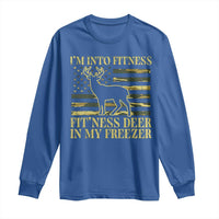 Hunting Long Sleeve Shirt I'm Into Fitness Fit'ness Deer In My Freezer Camo Flag