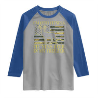 Hunting Raglan Shirt I'm Into Fitness Fit'ness Deer In My Freezer Camo Flag